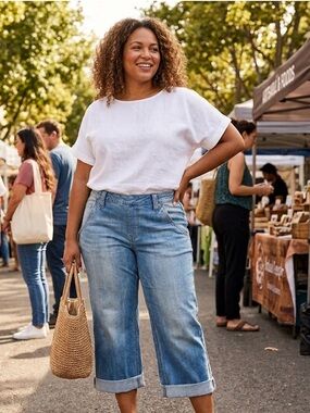 Light Blue Ankle Y2K Jeans